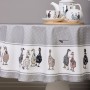 СКАТЕРТЬ КРУГЛАЯ "FAMILY FARM" 150 СМ ,100% ХЛОПОК,СЕРЫЙ ,ТВИЛ, ПРОПИТКА