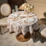 СКАТЕРТЬ КРУГЛАЯ " ROYAL GARDEN" 150 СМ,БЕЛЫЙ ,100% ХЛОПОК ,ТВИЛ С ПРОПИТКОЙ